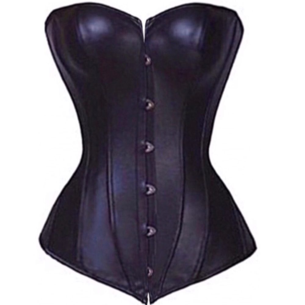 Sexy Faux Leather (Pleather) Corset Top NEW W/Tags - Picture 1 of 7